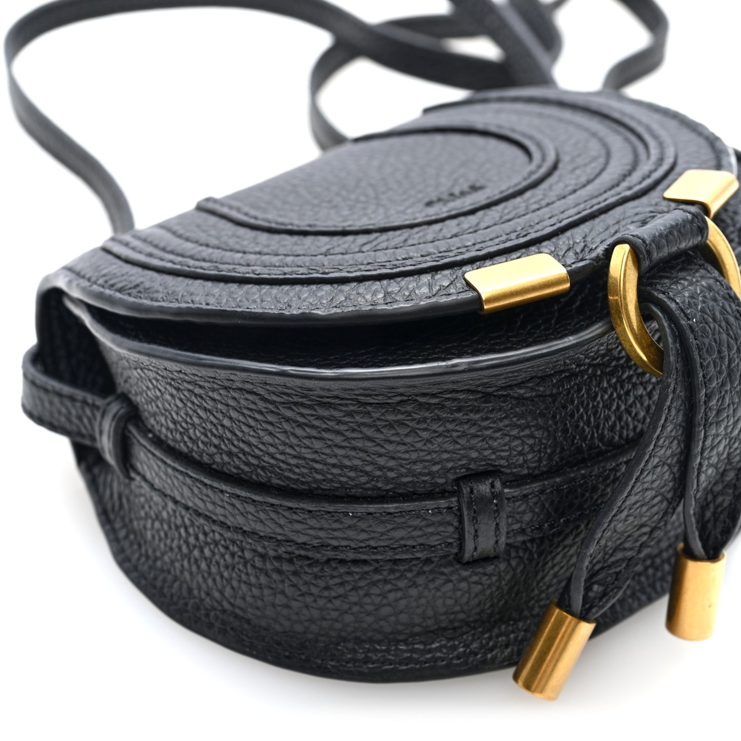 Calfskin Nano Marcie Saddle Bag Black