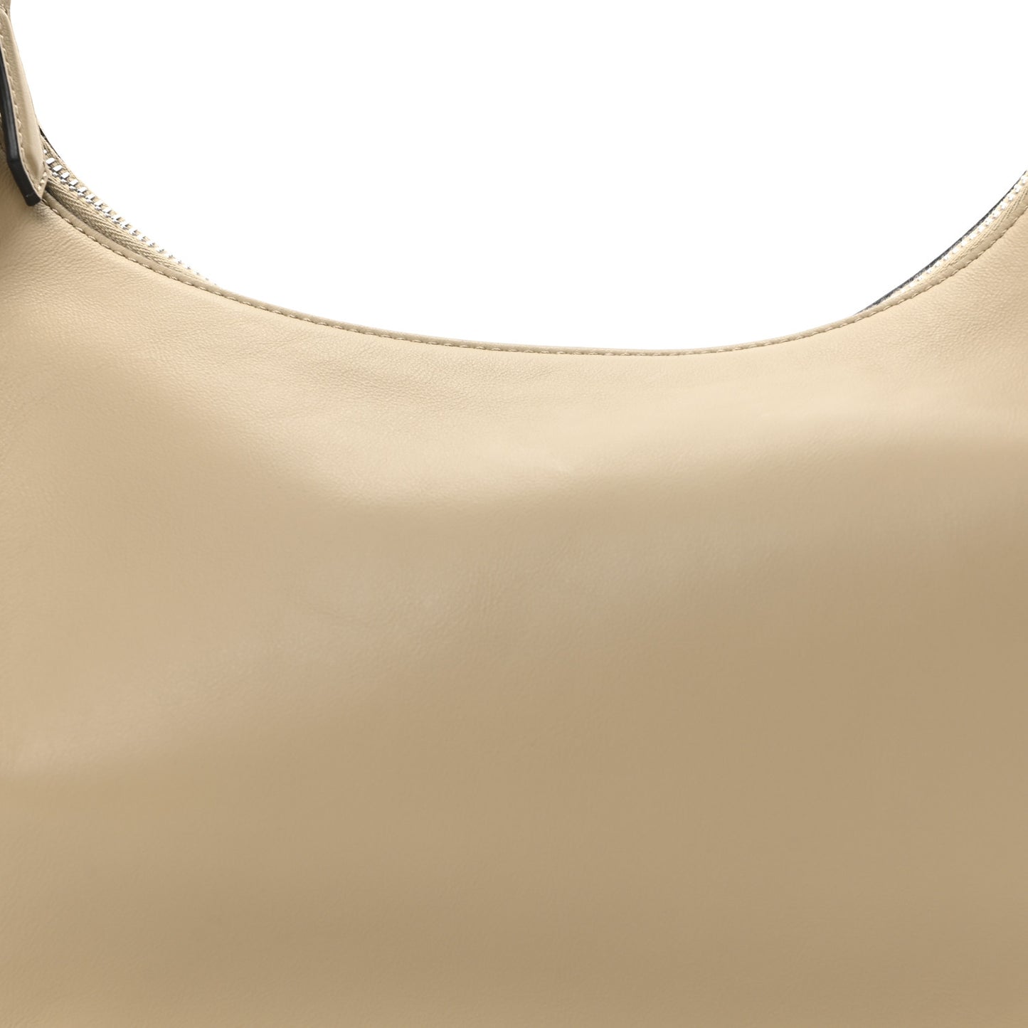 Vitello Grace Matte Metal Handle Medium Fendigraphy Hobo Bag Beige Amido