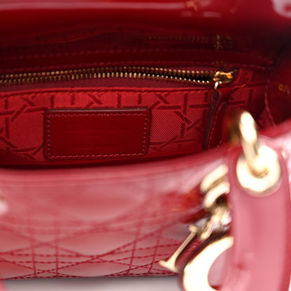Christian Dior Patent Cannage Mini Lady Dior Red 6 of 12