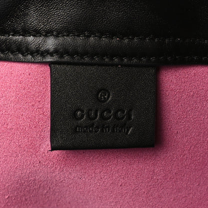Gucci Grained Calfskin Logo Drawstring Backpack Box Pink Green Black 7 of 10