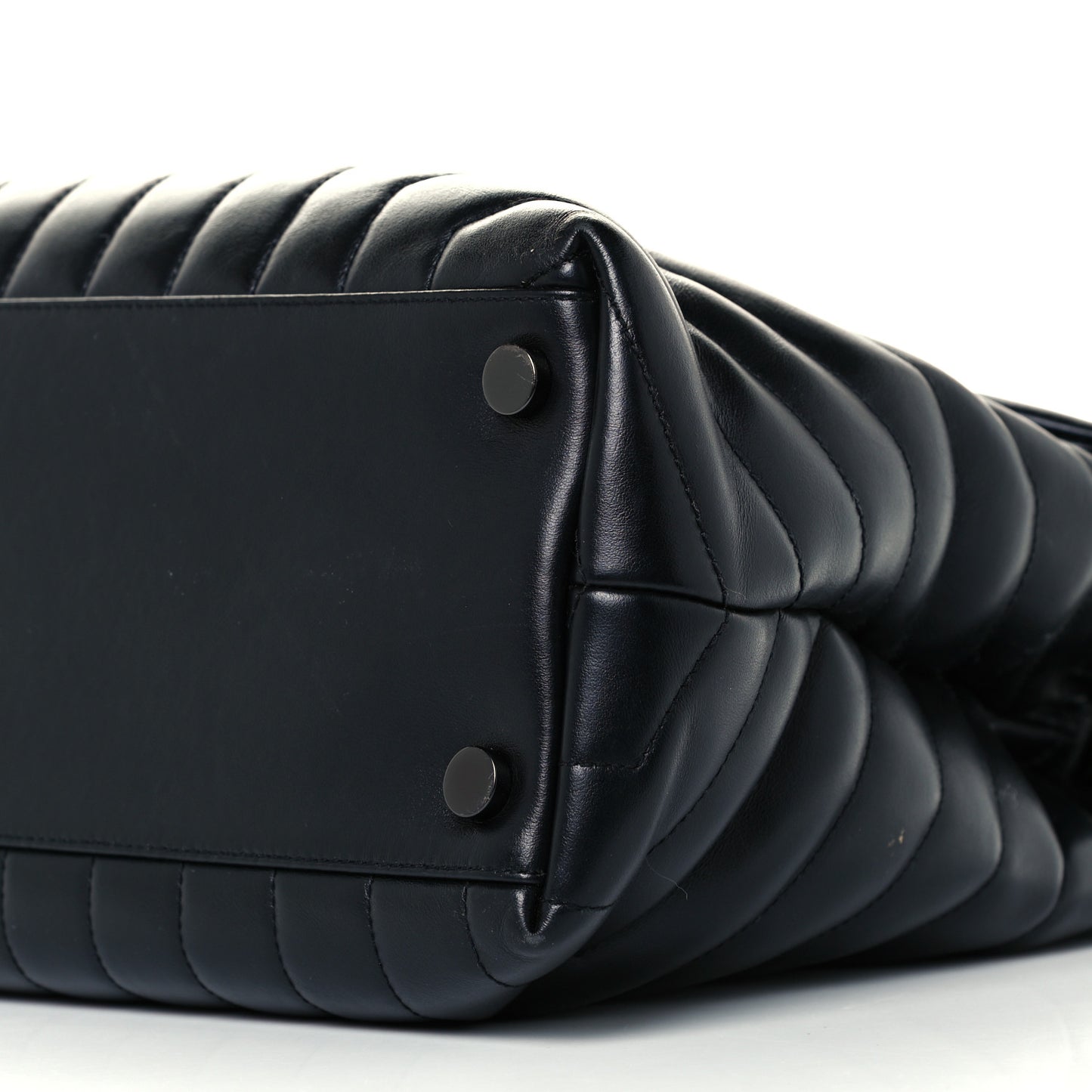 Calfskin Y Quilted Monogram Large Loulou Chain Satchel Black