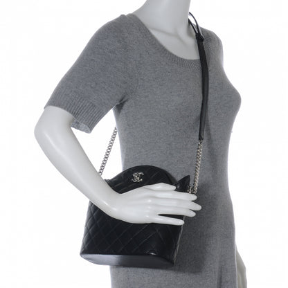 Chanel Lambskin Quilted Bucket Shoulder Bag Black 2 of 7