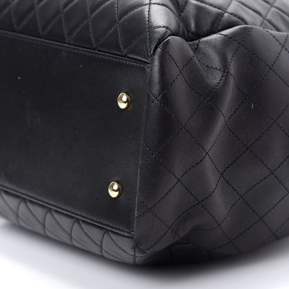 Chanel Lambskin Quilted Large Drawstring Bag Black 7 of 9