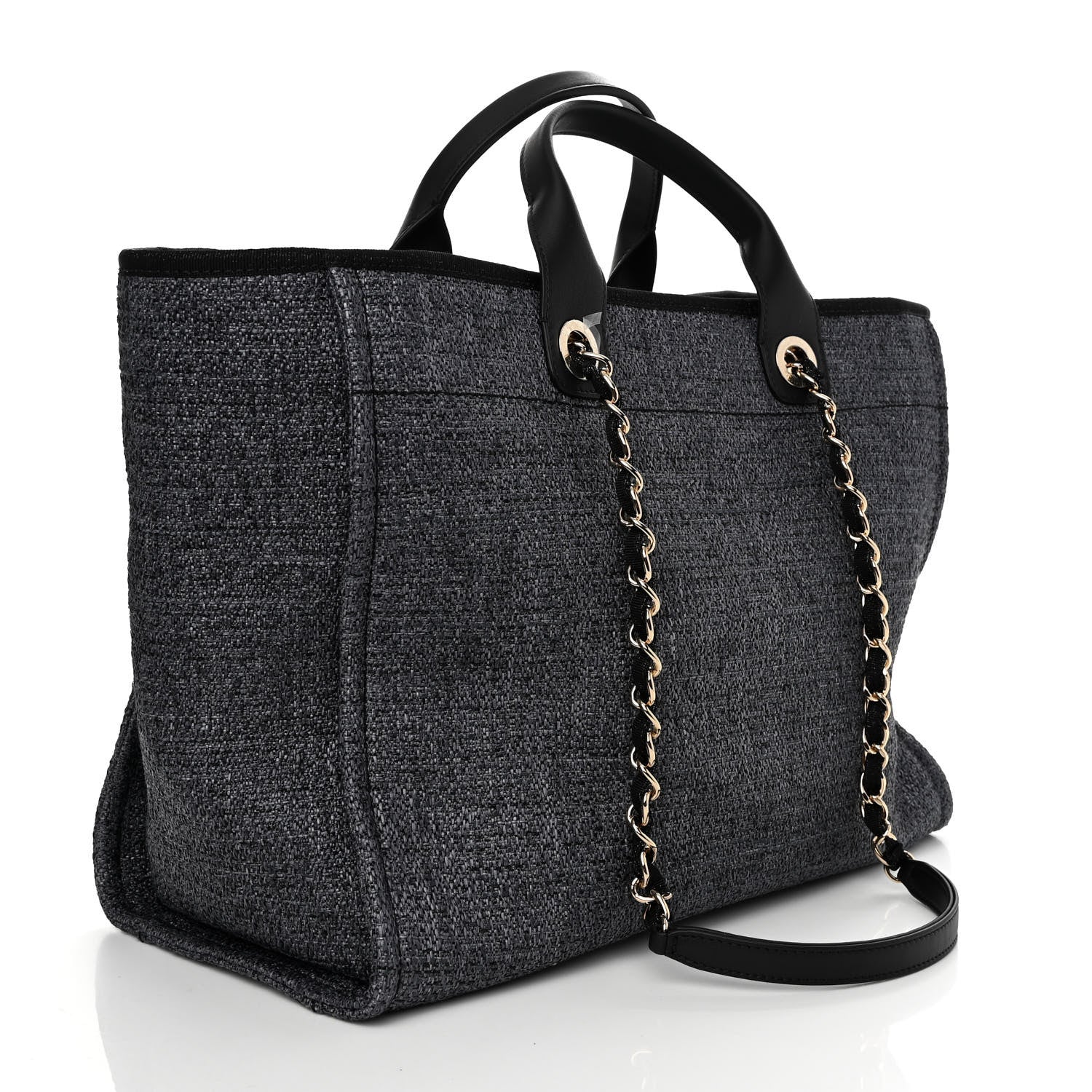 Chanel Lurex Boucle Medium Deauville Tote Black 3 of 10
