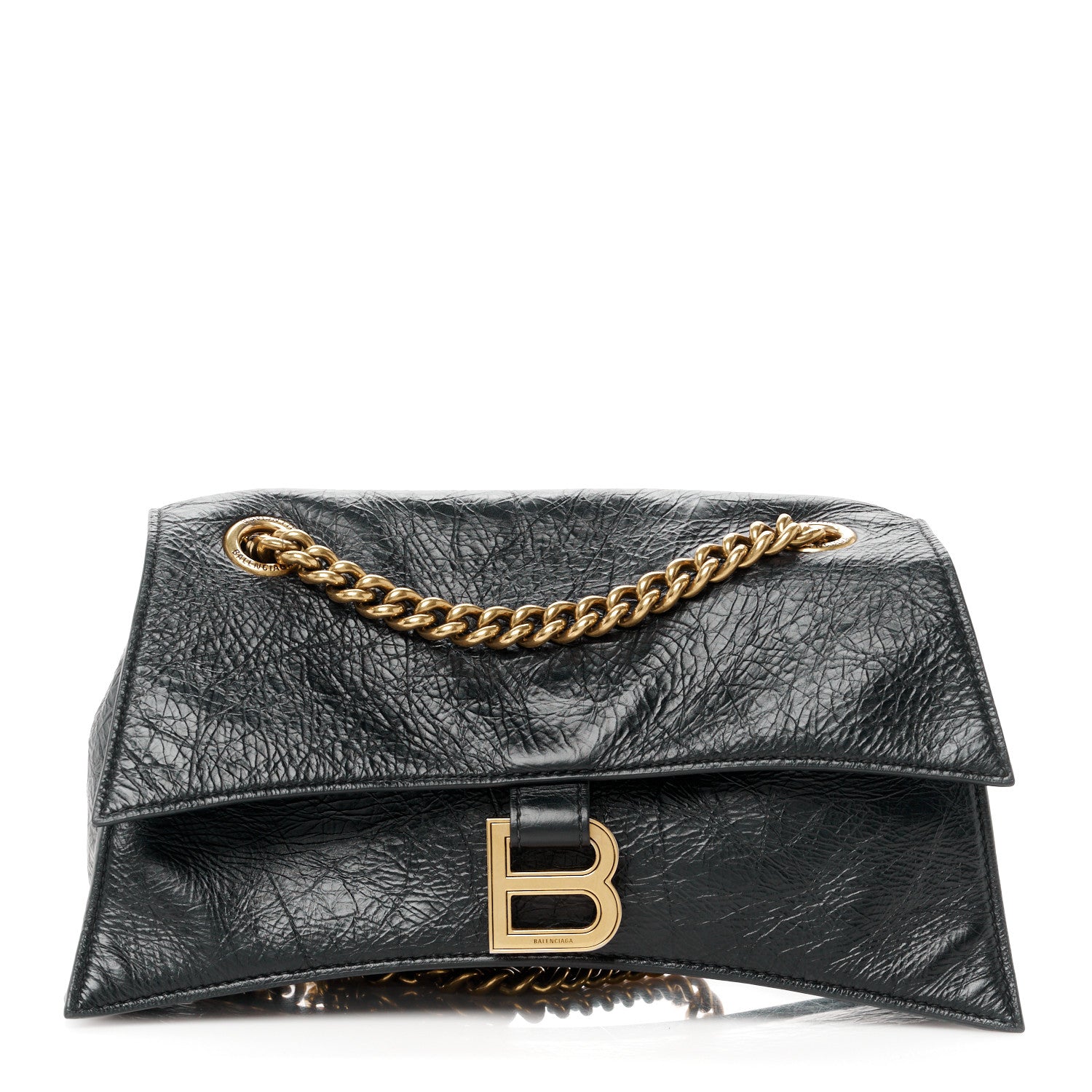Balenciaga Crushed Calfskin Quilted Aged Gold Hardware Small Crush Chain Bag Black 1 of 10