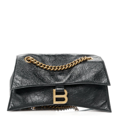 Balenciaga Crushed Calfskin Quilted Aged Gold Hardware Small Crush Chain Bag Black 1 of 10