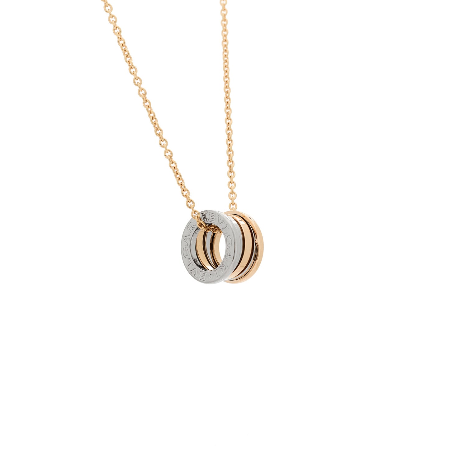 18K Rose White Yellow Gold B.Zero1 Pendant Necklace