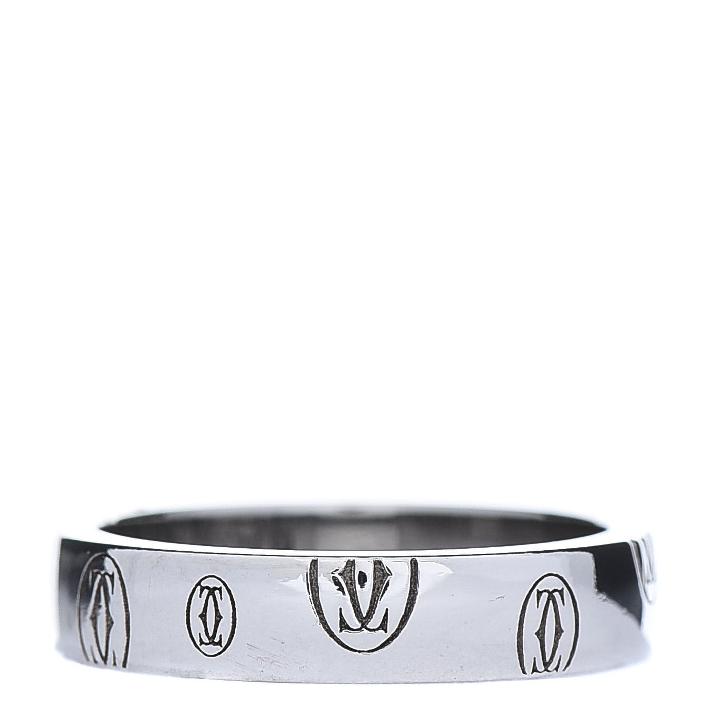 18K White Gold 4mm Happy Birthday Band Ring 50 5.25