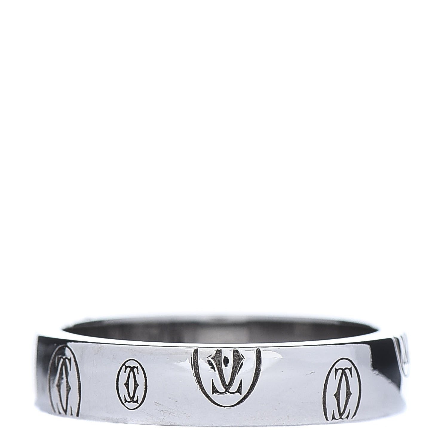 Cartier 18K White Gold 4mm Happy Birthday Band Ring 50 5.25 3 of 5