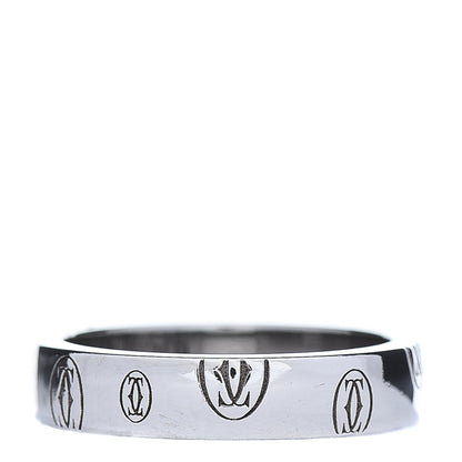 Cartier 18K White Gold 4mm Happy Birthday Band Ring 50 5.25 3 of 5