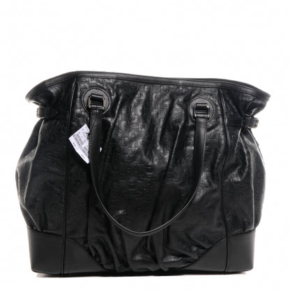 Gucci Horsebit Embossed Full Moon Tote Black 1 of 7