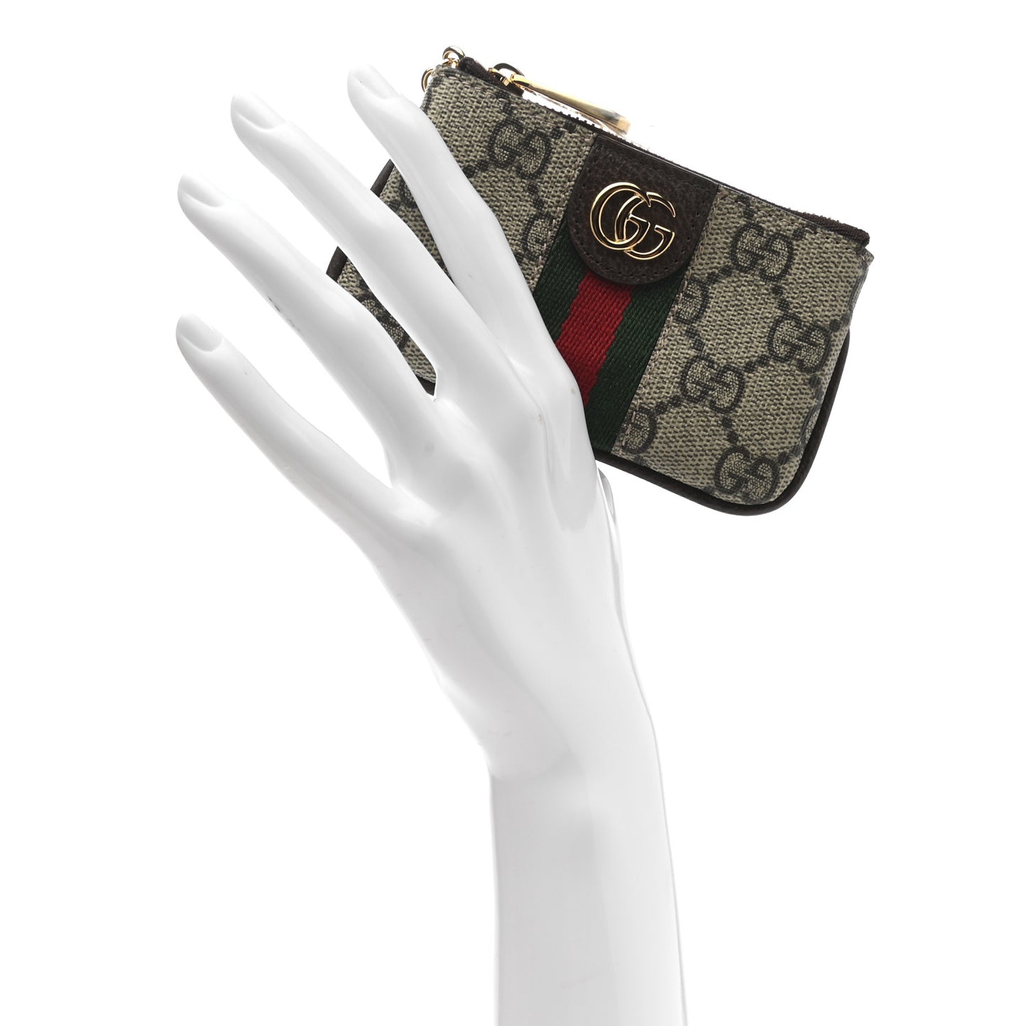 GG Supreme Monogram Web Ophidia Key Case Beige New Acero