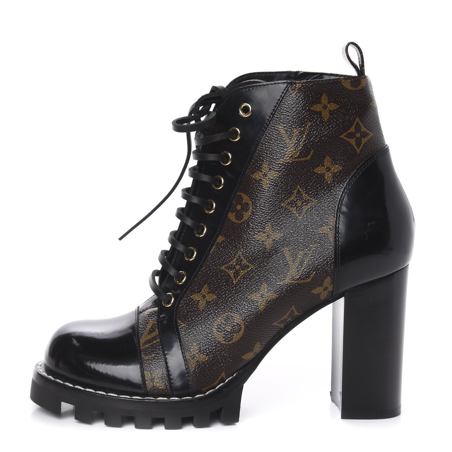 Louis Vuitton Patent Calfskin Monogram Star Trail Ankle Boots 41 Black 1 of 10