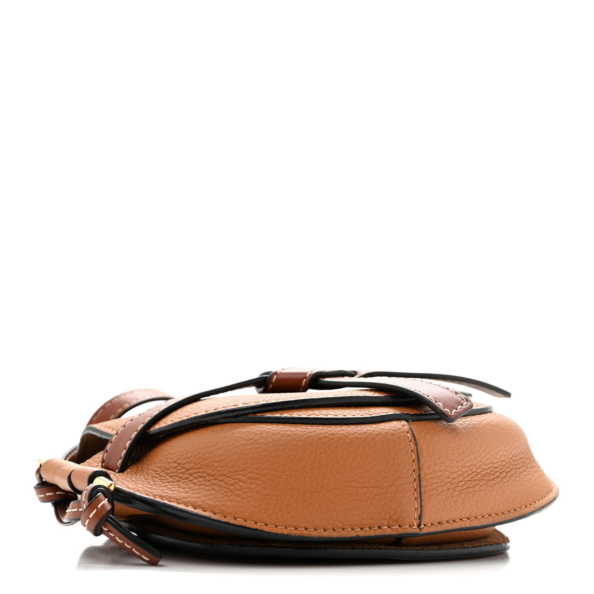 Grained Calfskin Mini Gate Crossbody Bag Caramel Pecan