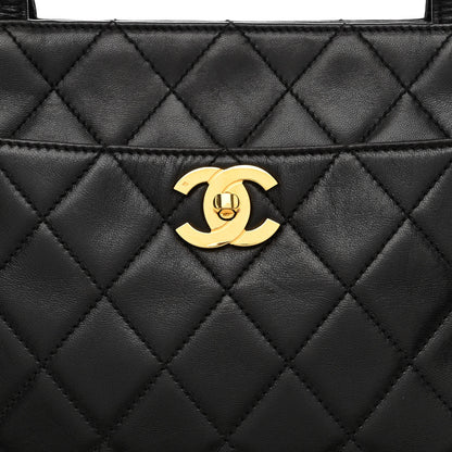 Chanel Lambskin Quilted CC Shopping Tote Black 8 of 10