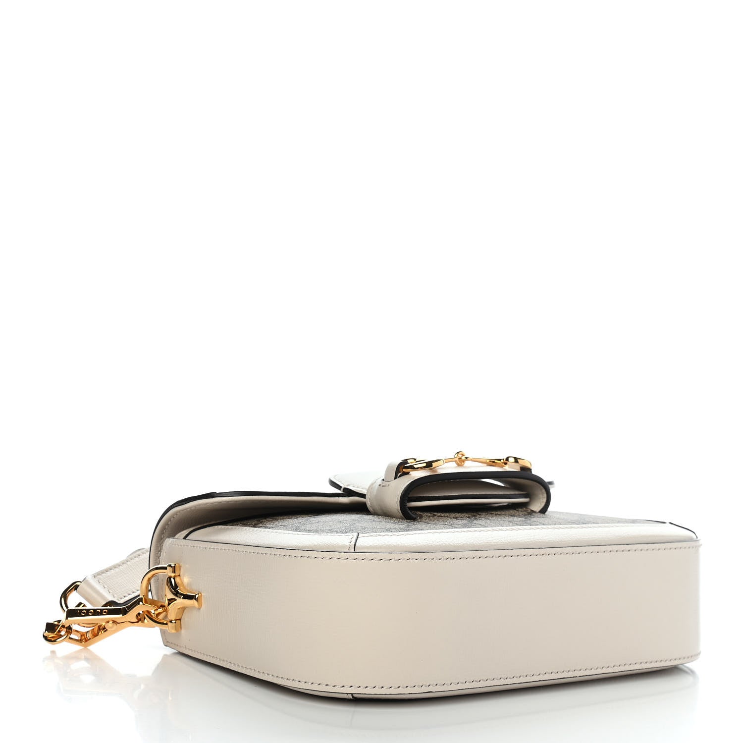 Gucci GG Supreme Monogram Web Mini Horsebit 1955 Shoulder Bag Beige Mystic White 3 of 8