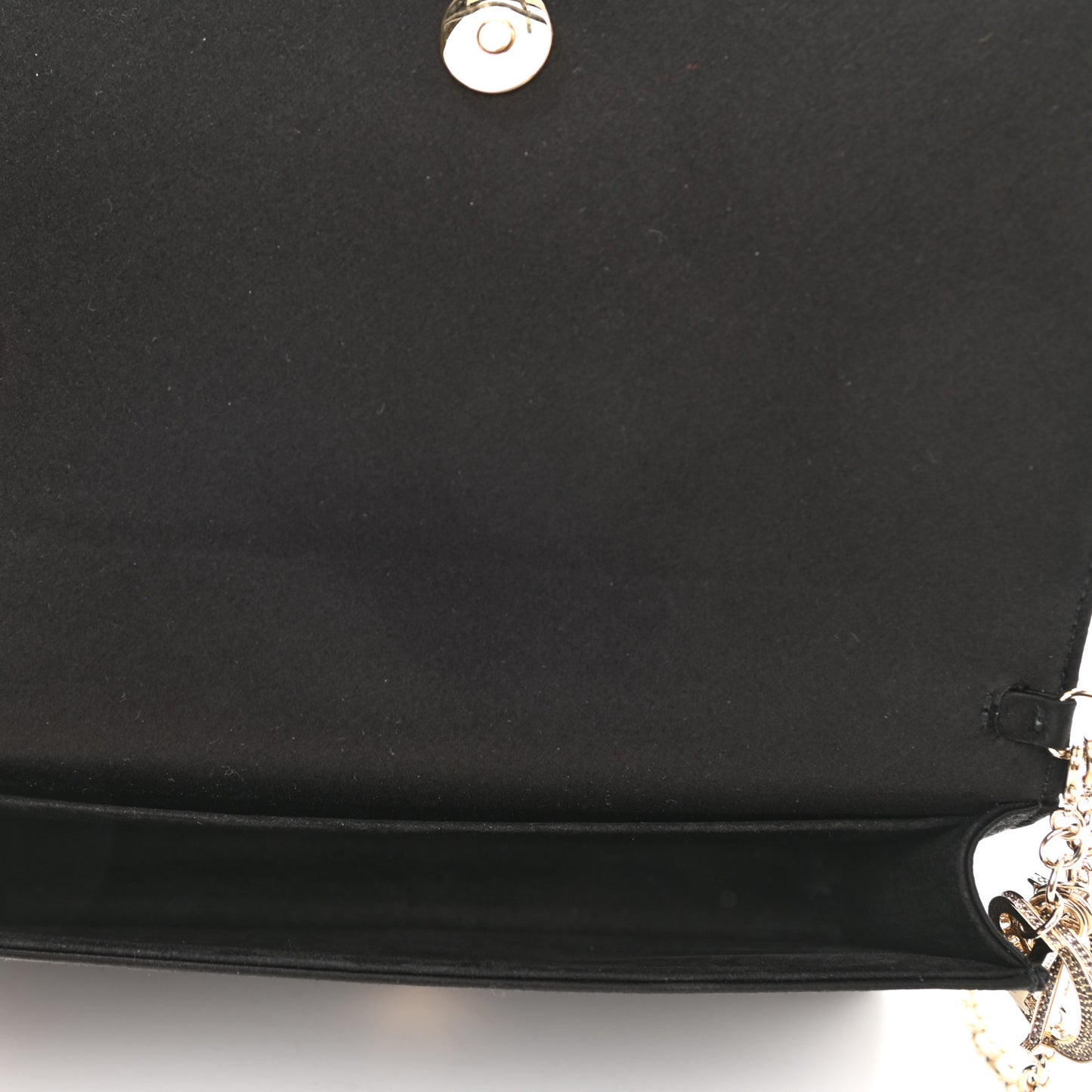 Satin Cannage Lady Dior Convertible Clutch Black
