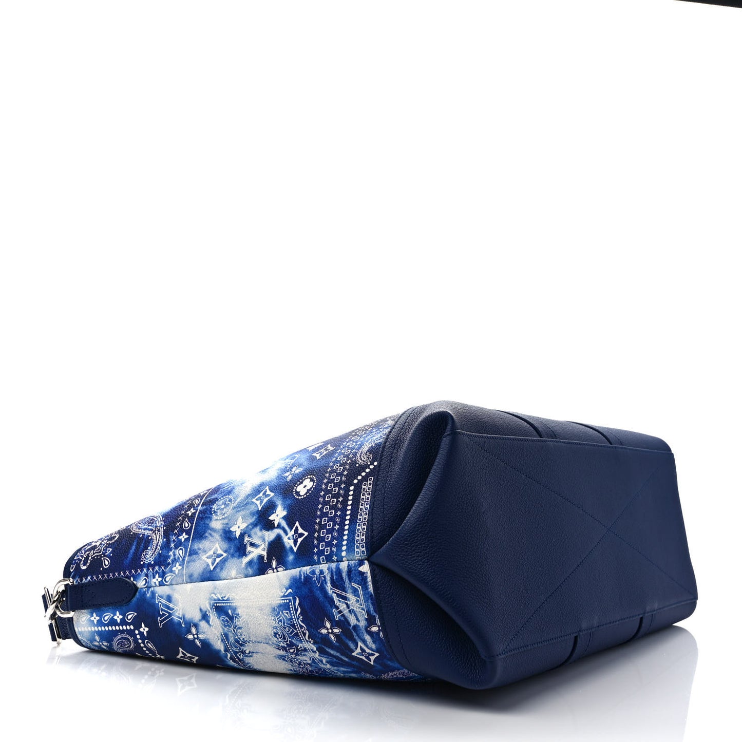 Cowhide Monogram Bandana Journey Tote Blue White