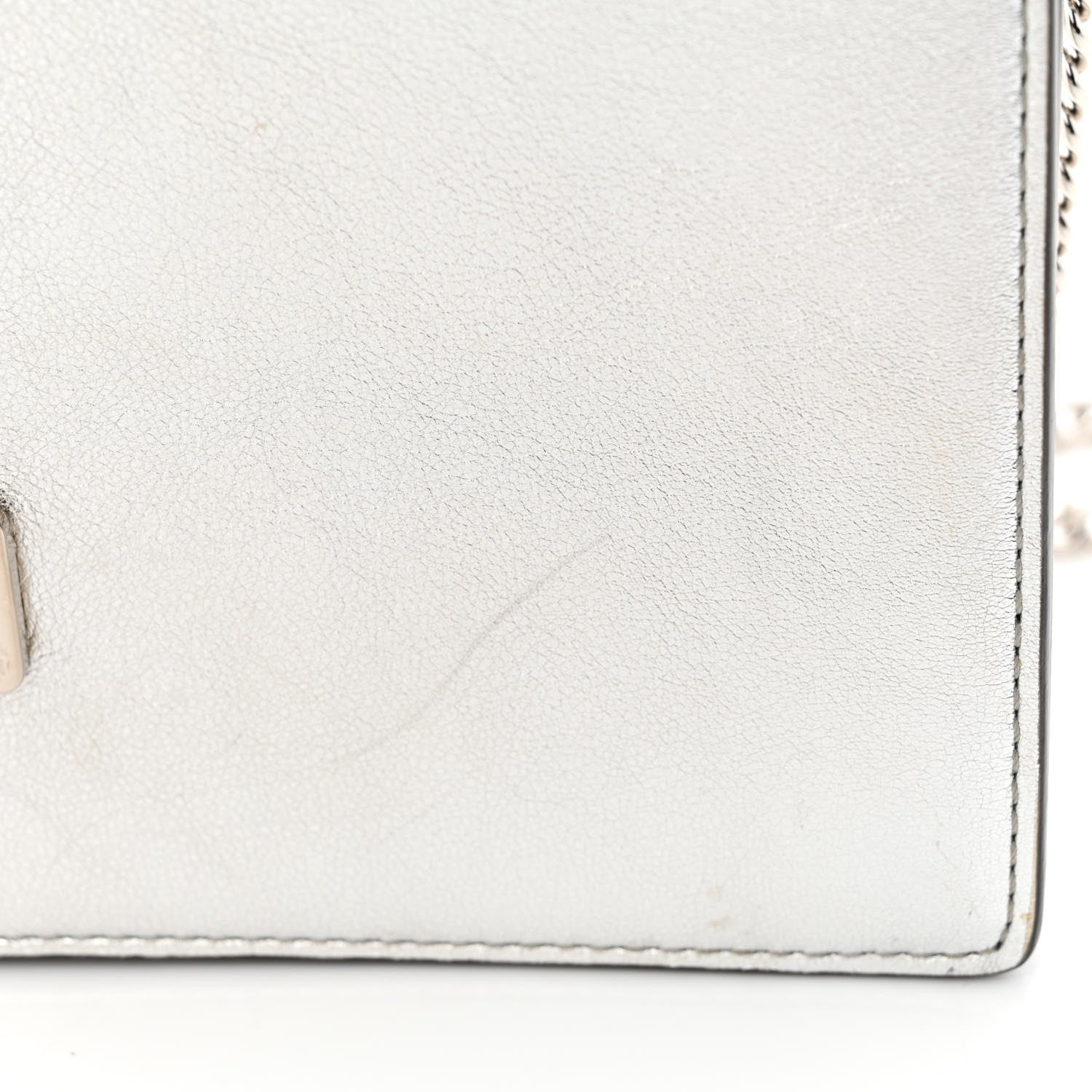 Fendi Vitello Catalan Mirror F is Fendi Medium Envelope Wallet on Chain Argento 12 of 13
