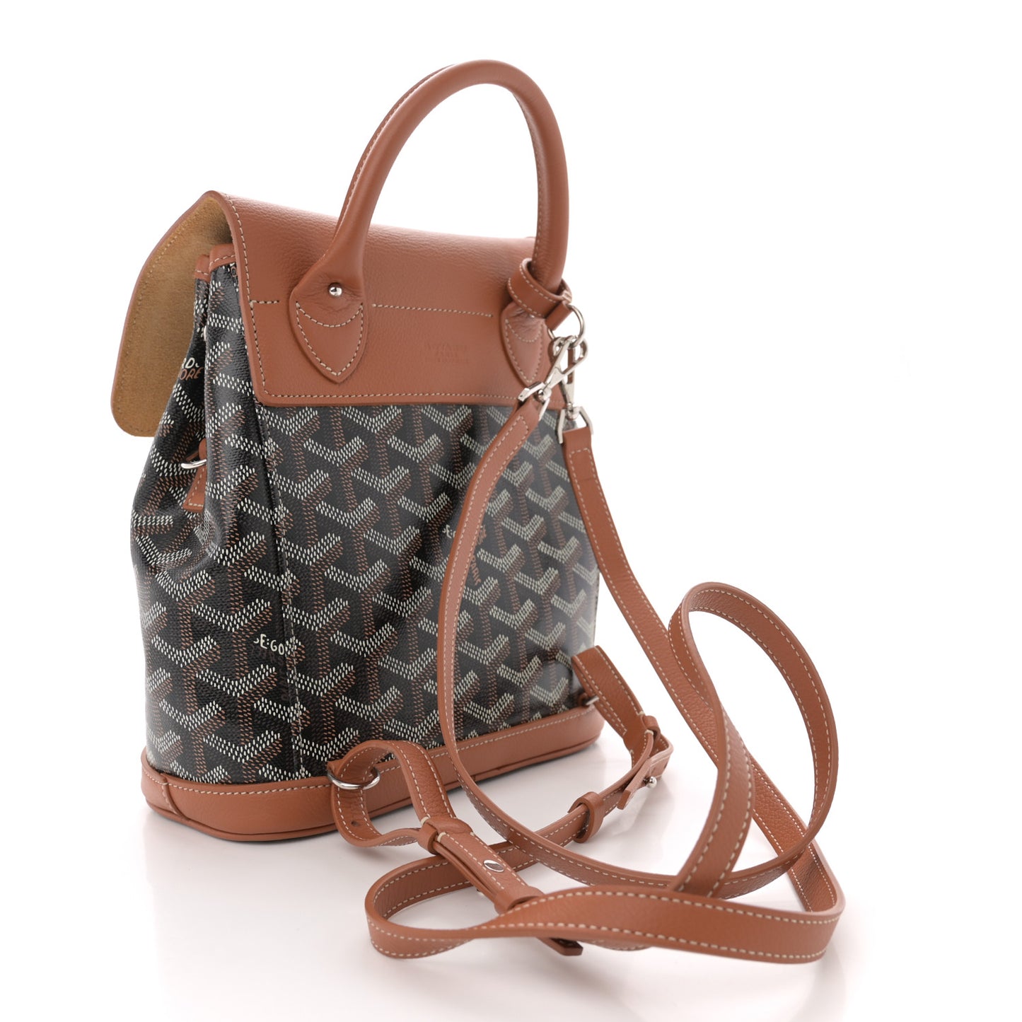 Goyardine Calfskin Mini Alpin Backpack Black Gold