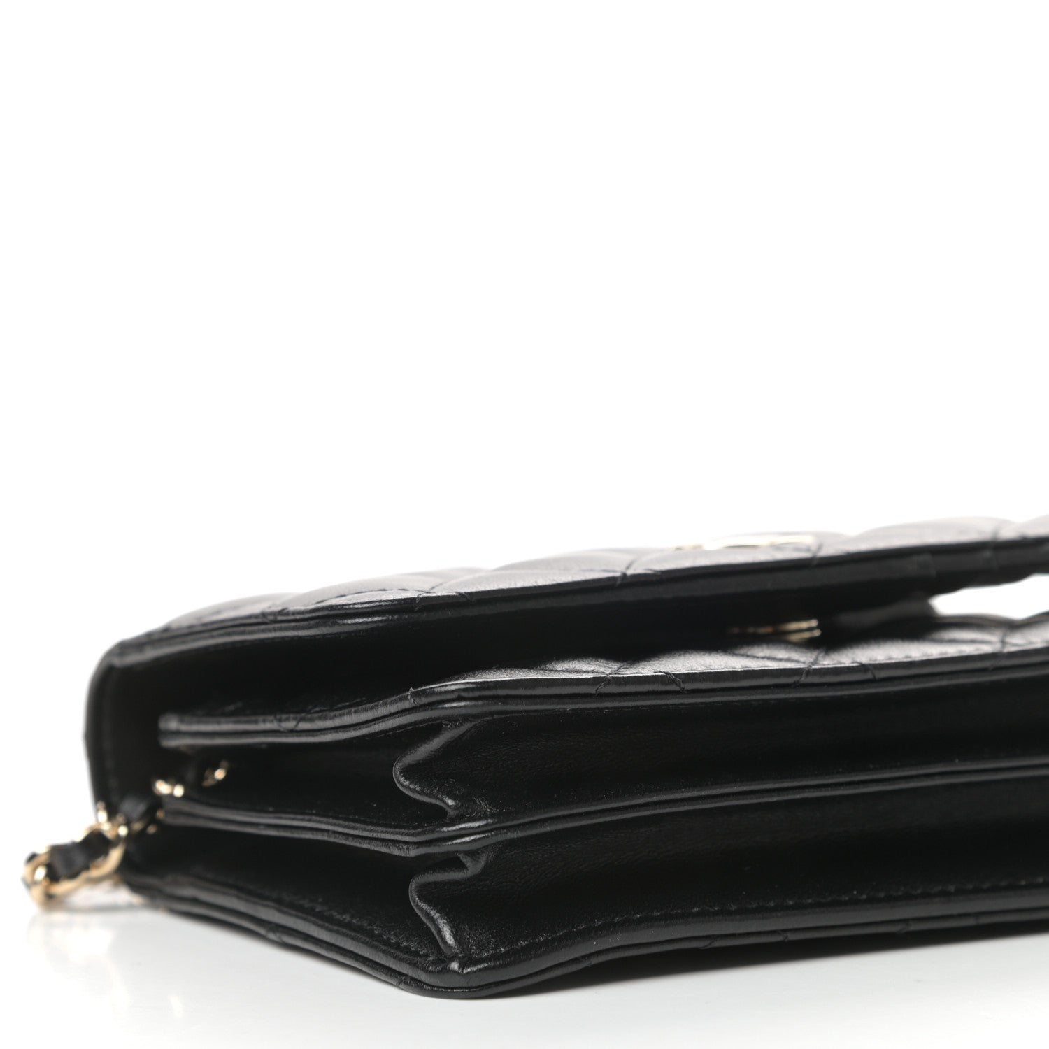 Chanel Lambskin Quilted Mini Camellia Bow Wallet On Chain WOC Black 7 of 9