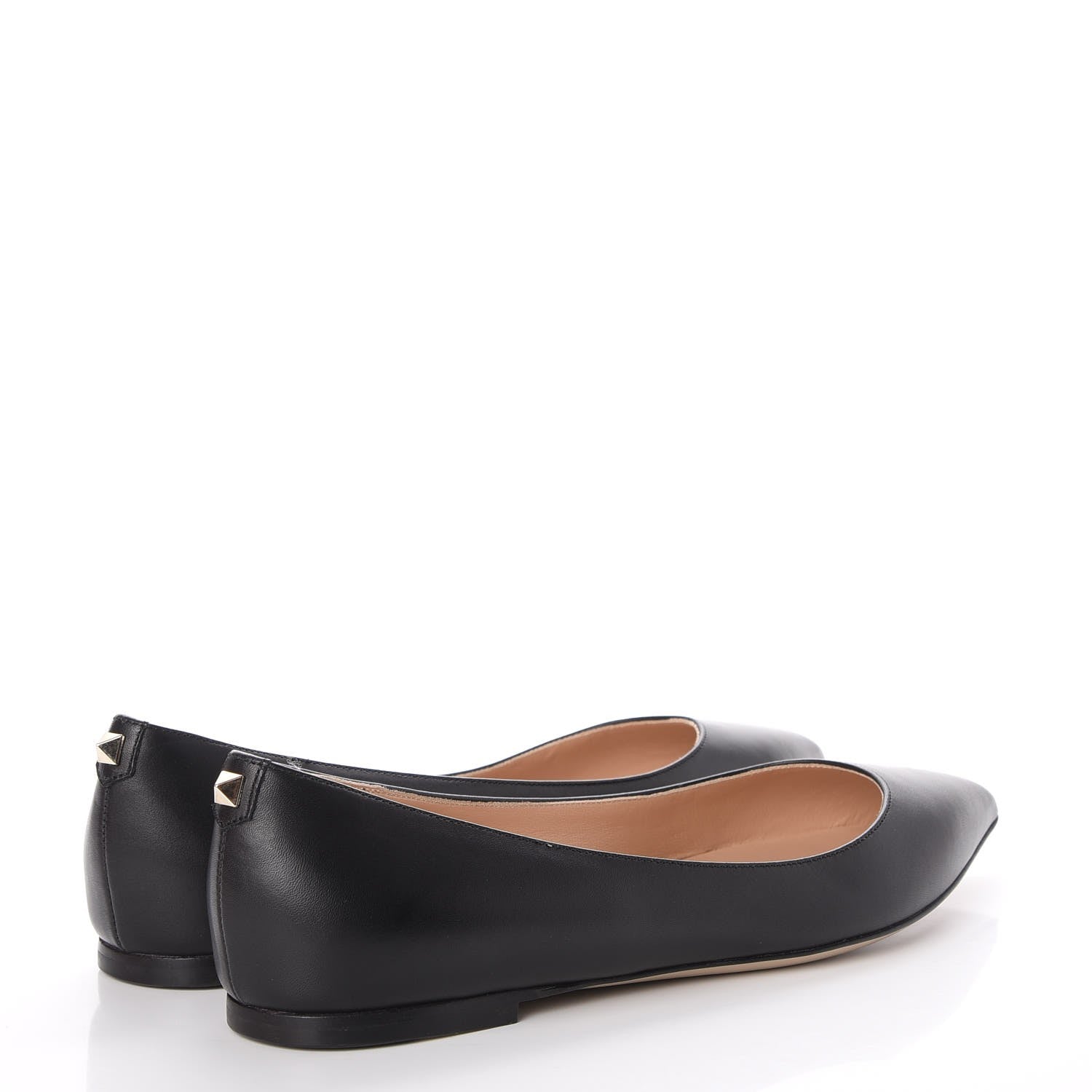 Valentino Garavani Nappa Rockstud Pointy Toe Ballerina Flats 37.5 Black 4 of 9