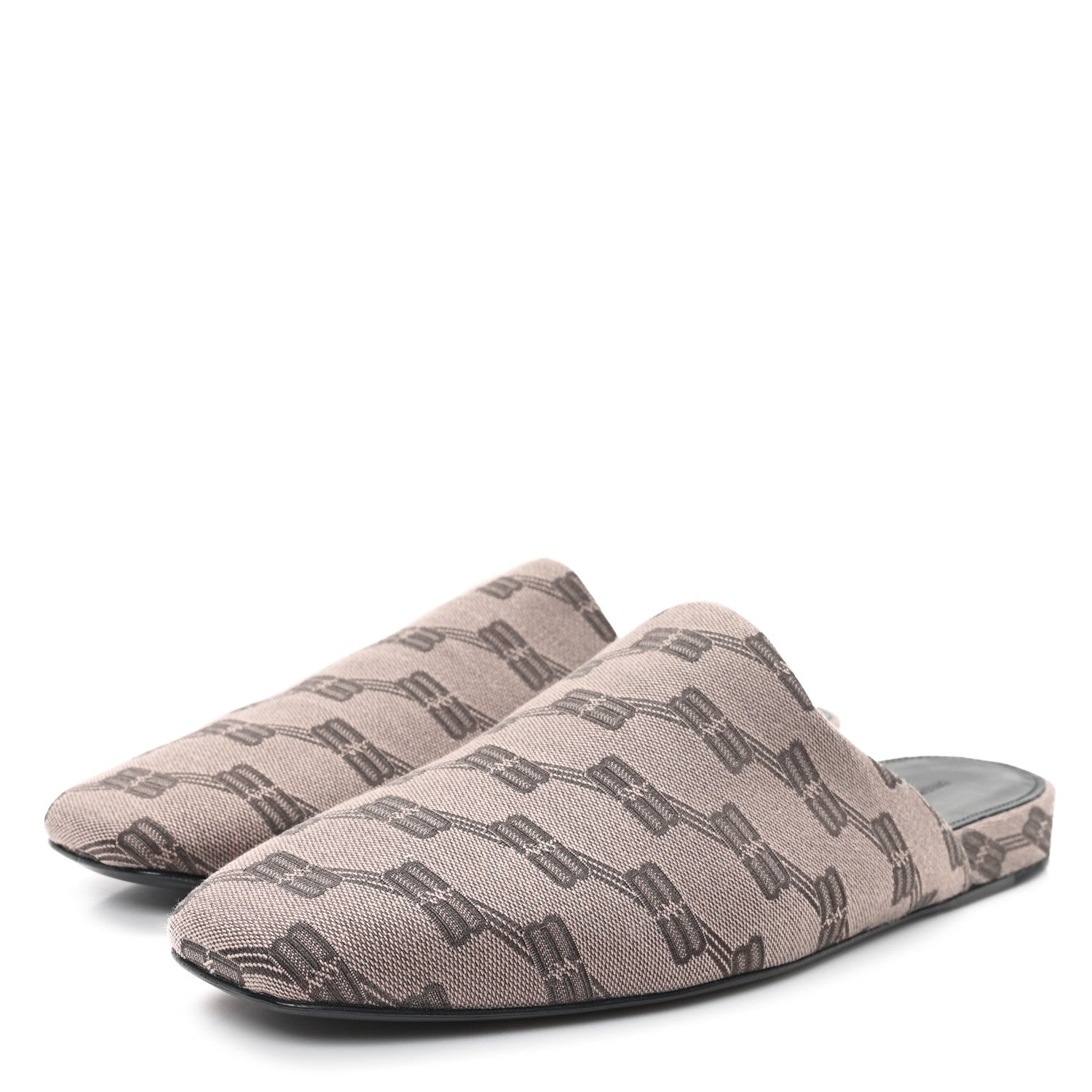 Balenciaga Jacquard BB Monogram Mens Cosy Mules 42 Dark Mink Grey Dark Brown 4 of 10