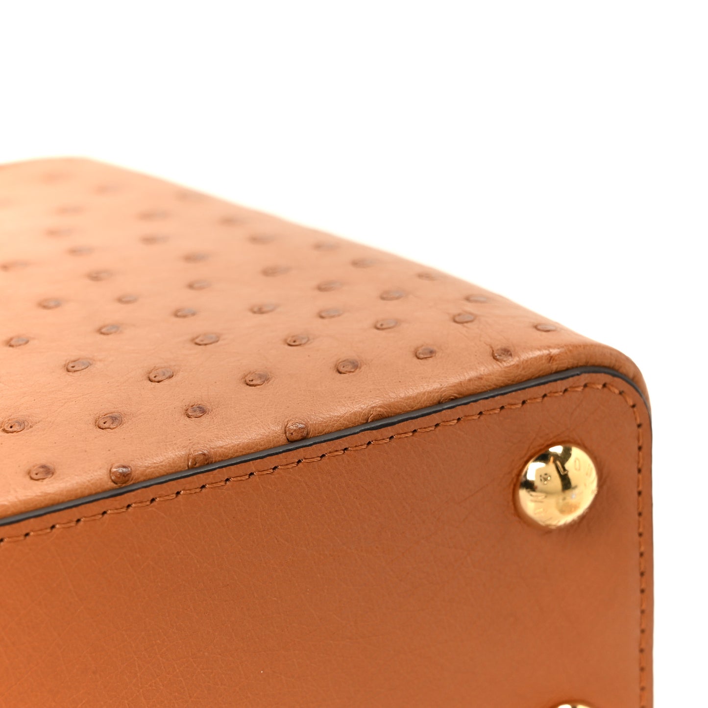 Ostrich Capucines BB Cognac