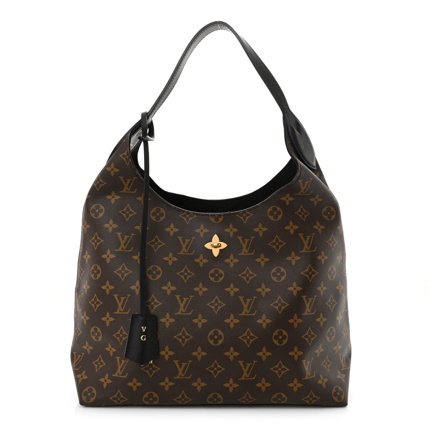 Monogram Flower Hobo Black