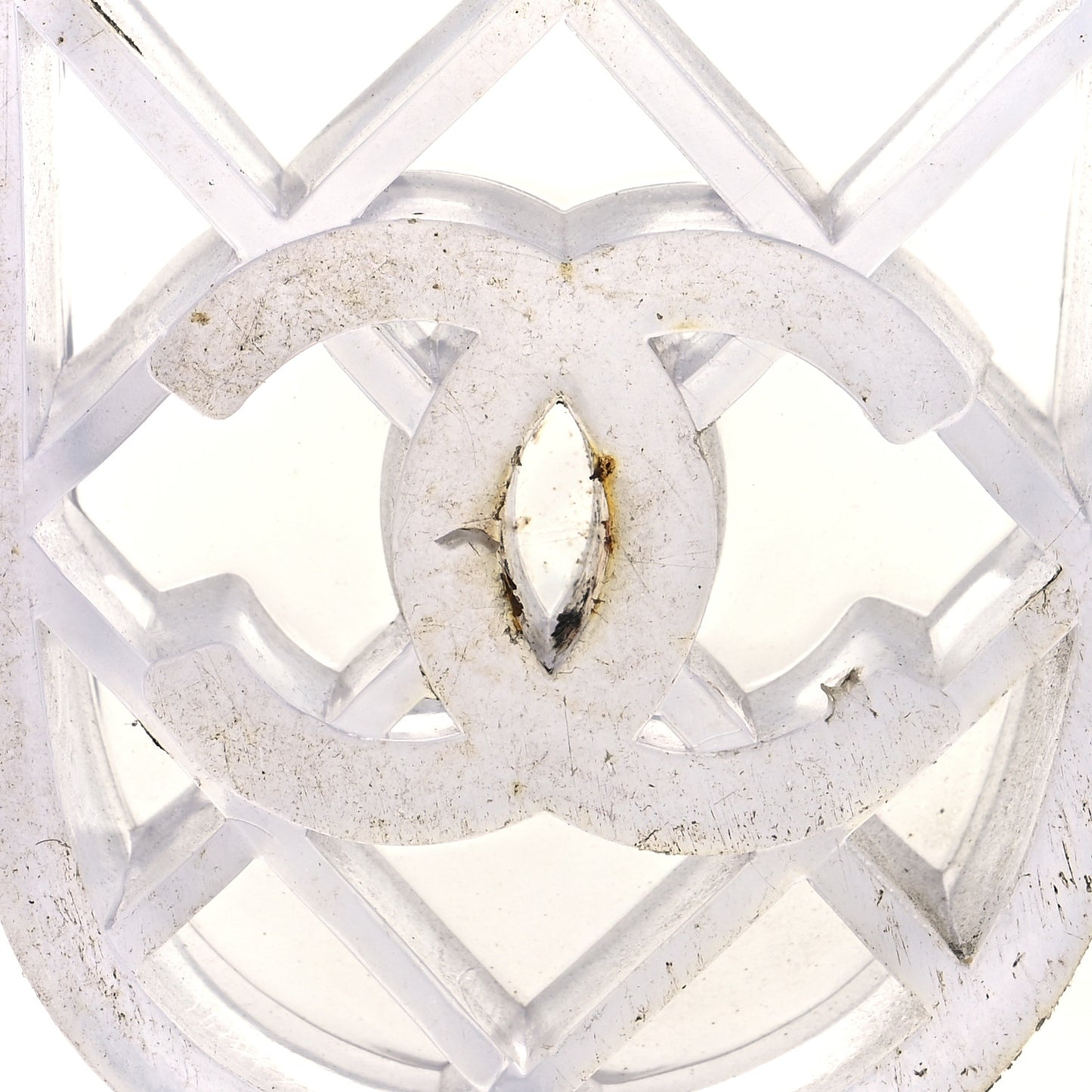 PVC Transparent CC Flat Slide Sandals 9 White