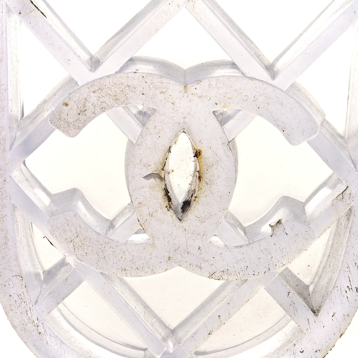 Chanel PVC Transparent CC Flat Slide Sandals 9 White 7 of 9