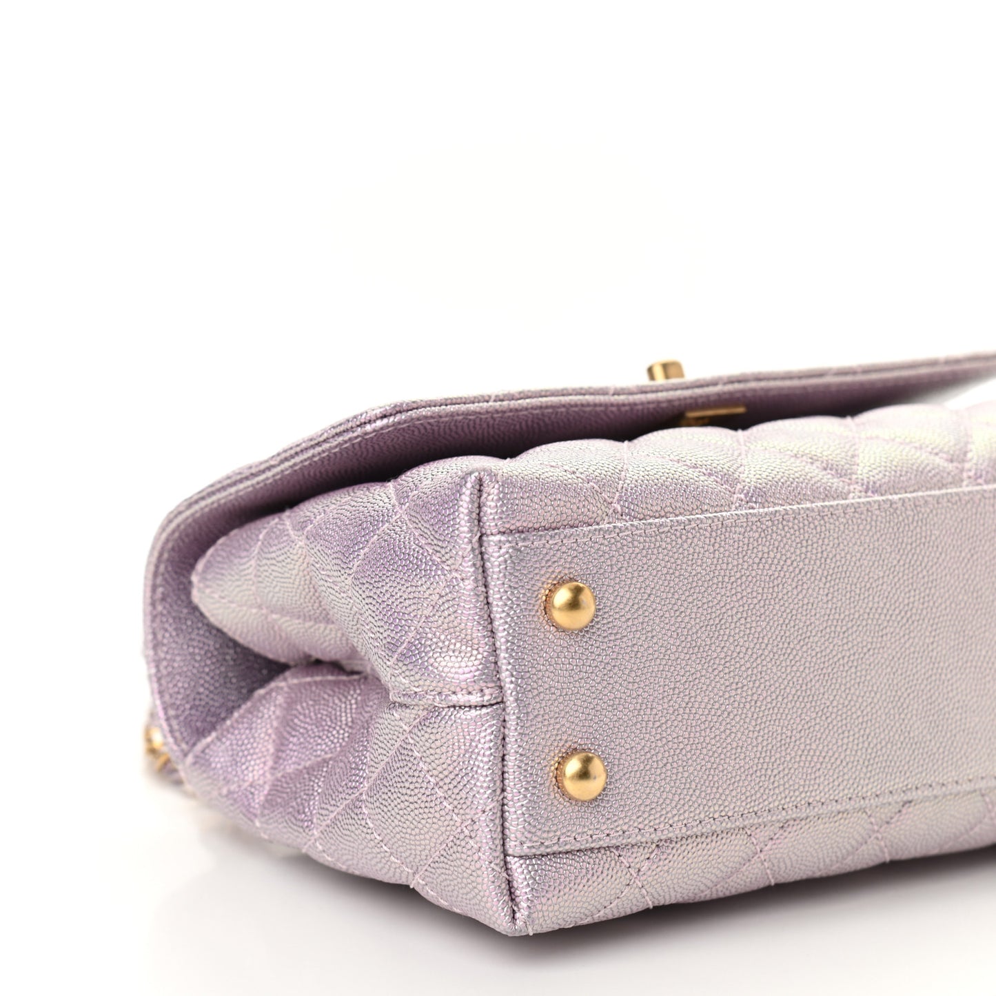 Metallic Caviar Quilted Mini Coco Handle Flap Light Pink
