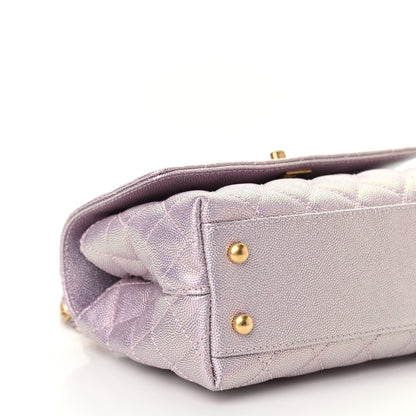 Chanel Metallic Caviar Quilted Mini Coco Handle Flap Light Pink 9 of 10