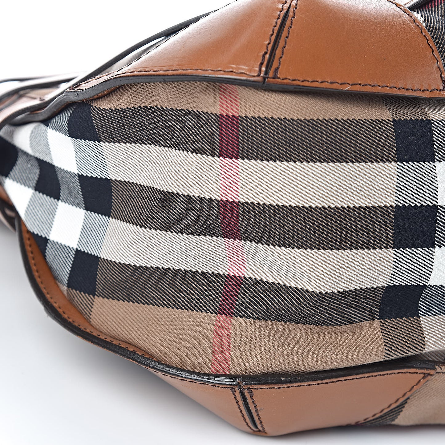 House Check Bridle Calfskin Small Dutton Hobo Light Tan
