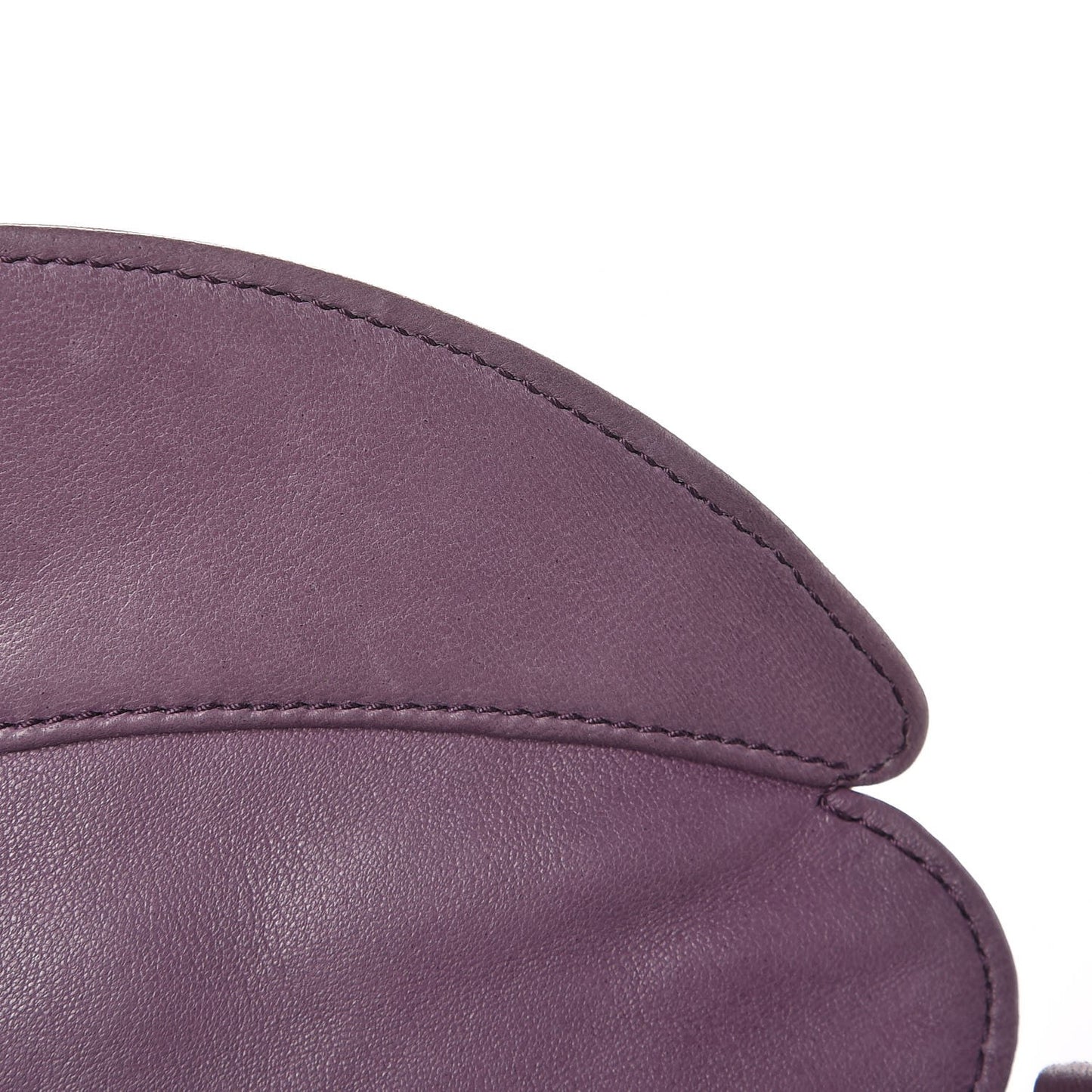 Lambskin Quilted Small Accordion Flap Light Purple