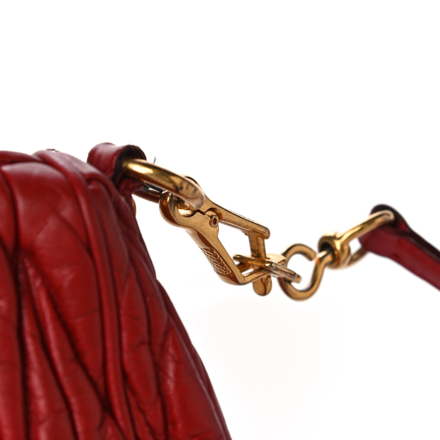 Miu Miu Nappa Matelasse Crossbody Clutch Rubino 13 of 24