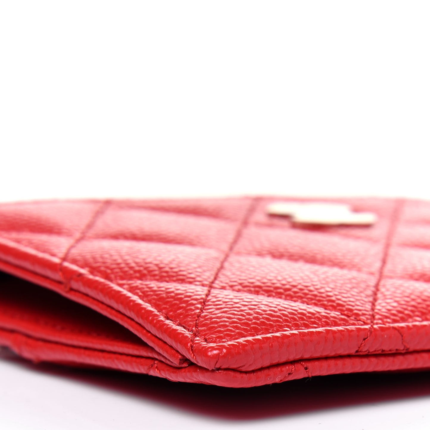 Caviar Quilted CC Zip Card Holder Red