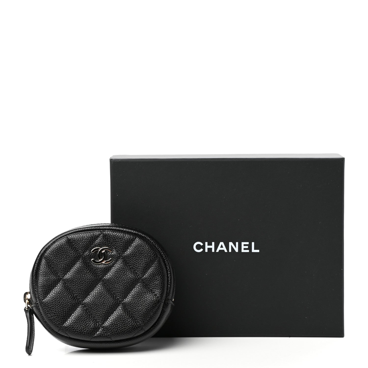 Chanel Caviar Quilted Zip Around Classic Coin Purse Black 8 of 8