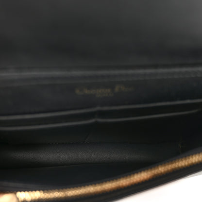Christian Dior Metallic Patent Micro-Cannage Diorama Wallet on Chain Pouch Silver 4 of 8