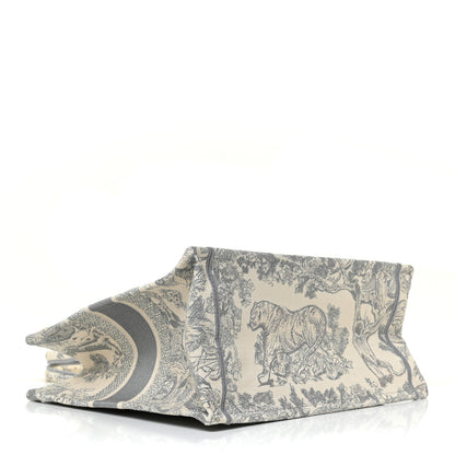 Christian Dior Canvas Embroidered Medium Dioriviera Toile De Jouy Book Tote Gray 4 of 9