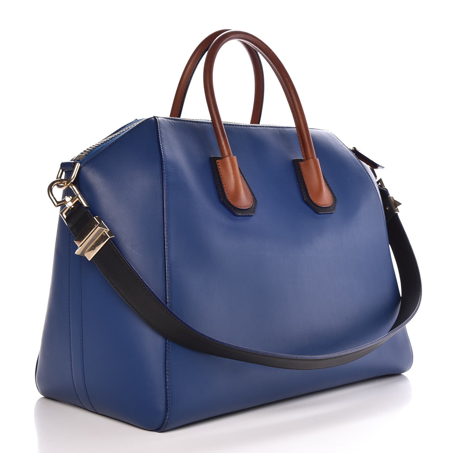 Givenchy Smooth Calfskin Medium Tri-Color Antigona Bright Blue Camel Black 3 of 10