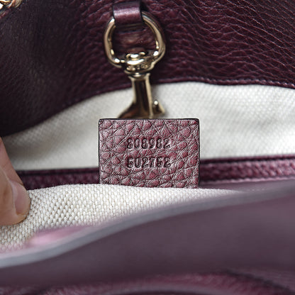 Gucci Metallic Cellarius Calfskin Medium Soho Chain Shoulder Bag Classic Burgundy 7 of 11