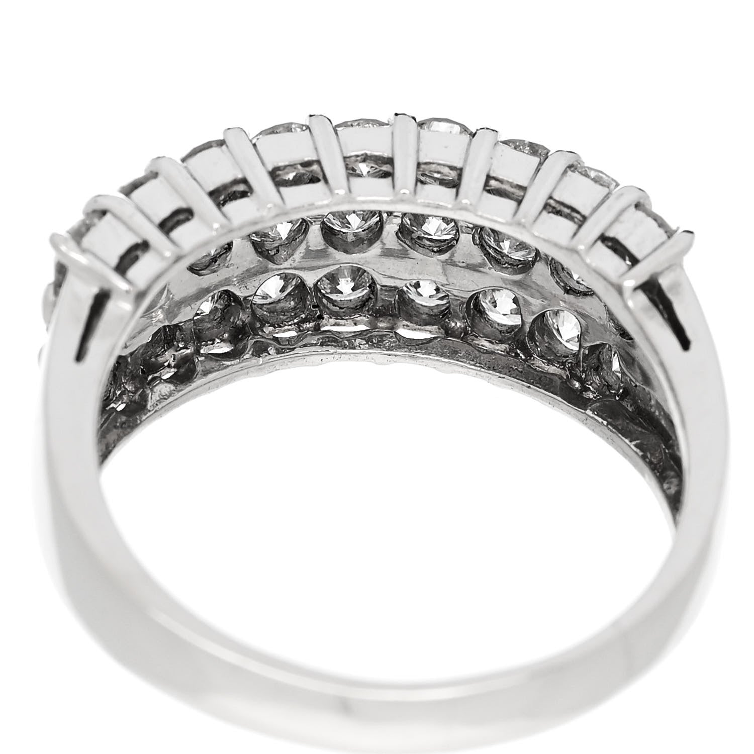 Parker & West by FASHIONPHILE Platinum Diamond 2.00ct Three Row Half Eternity Band Ring 58 8.25 8 of 9
