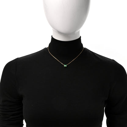 Hermes Lacquered Rose Gold Mini Pop H Pendant Necklace Malachite 2 of 7