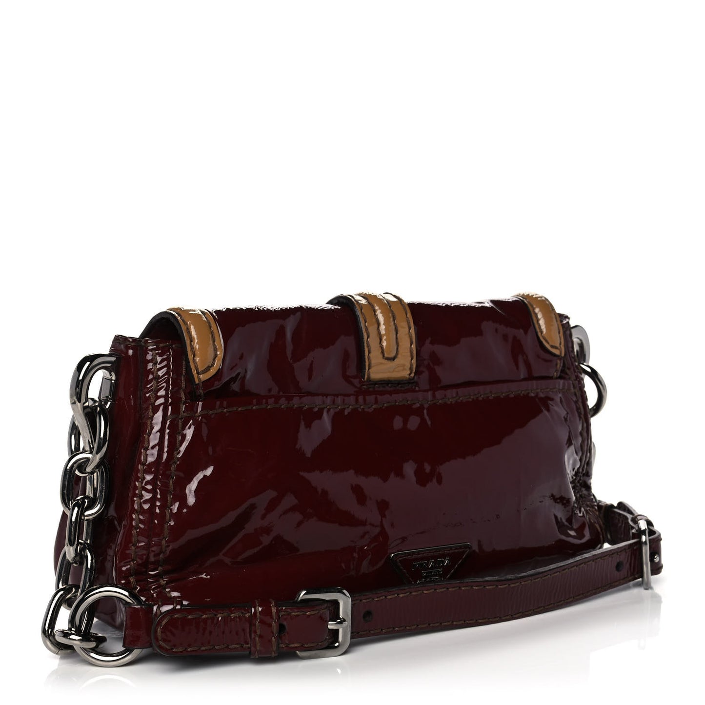 Patent Turnlock Flap Shoulder Bag