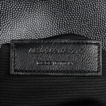 Saint Laurent Grain De Poudre Matelasse Chevron Large Monogram Satchel Black 8 of 8