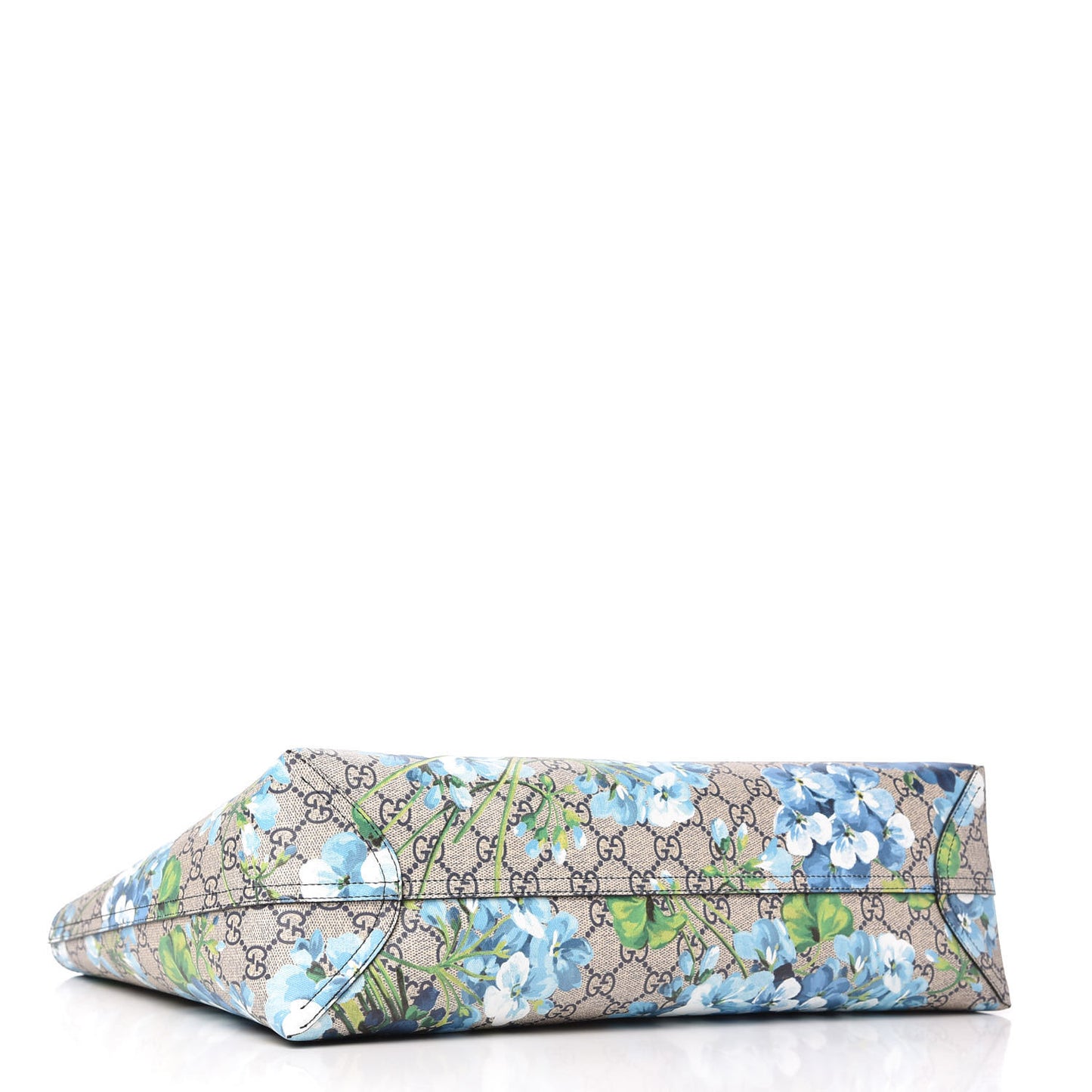 GG Supreme Monogram Blooms Medium Reversible Tote Beige Blue Navy