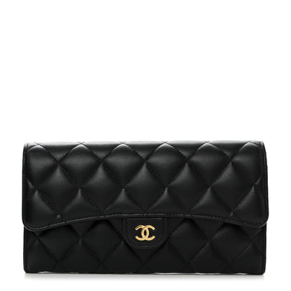 Chanel Lambskin Quilted Large Flap Wallet Black 1 of 8