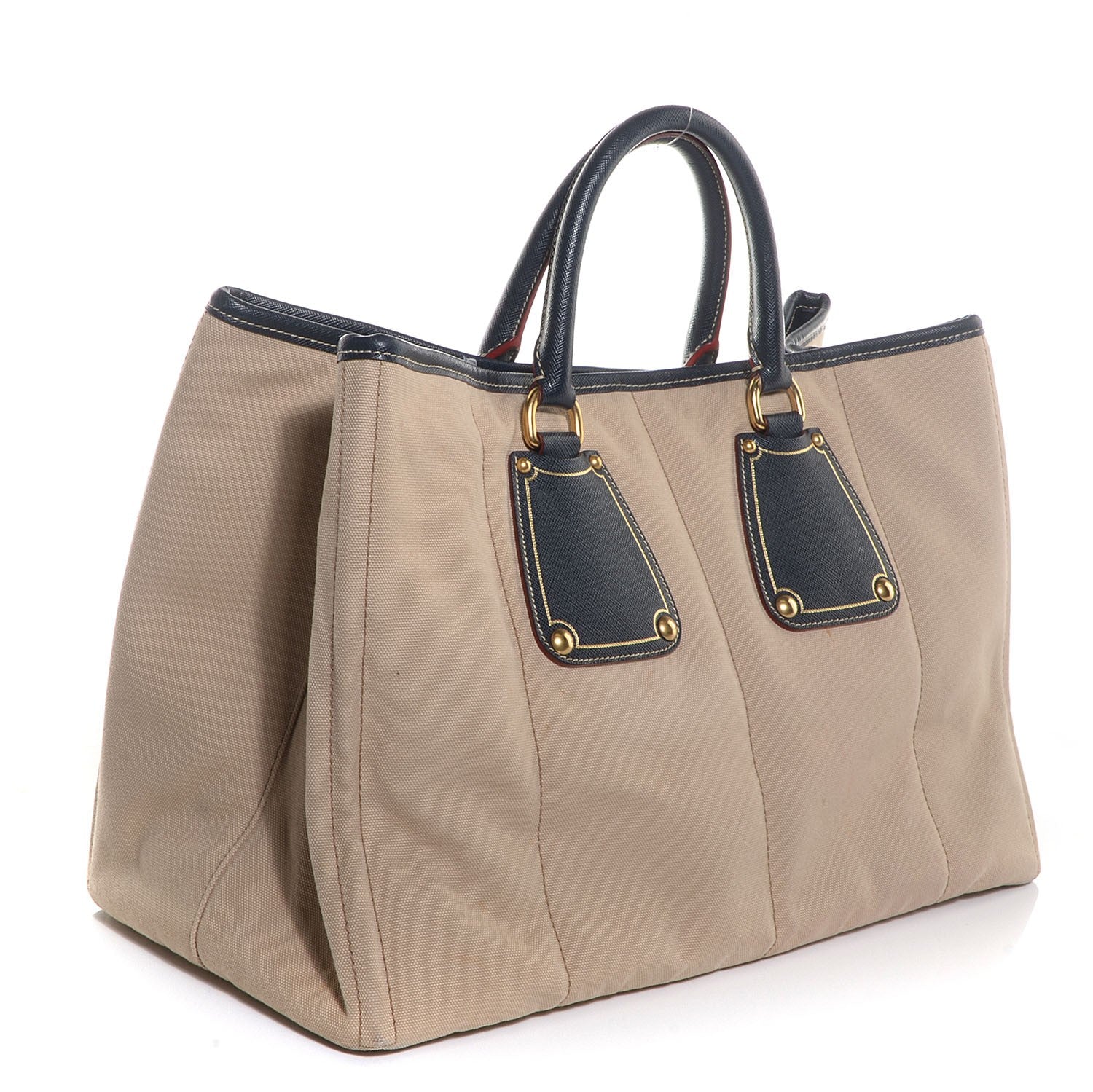Prada Canapa Saffiano Tote Corda Blue 6 of 19