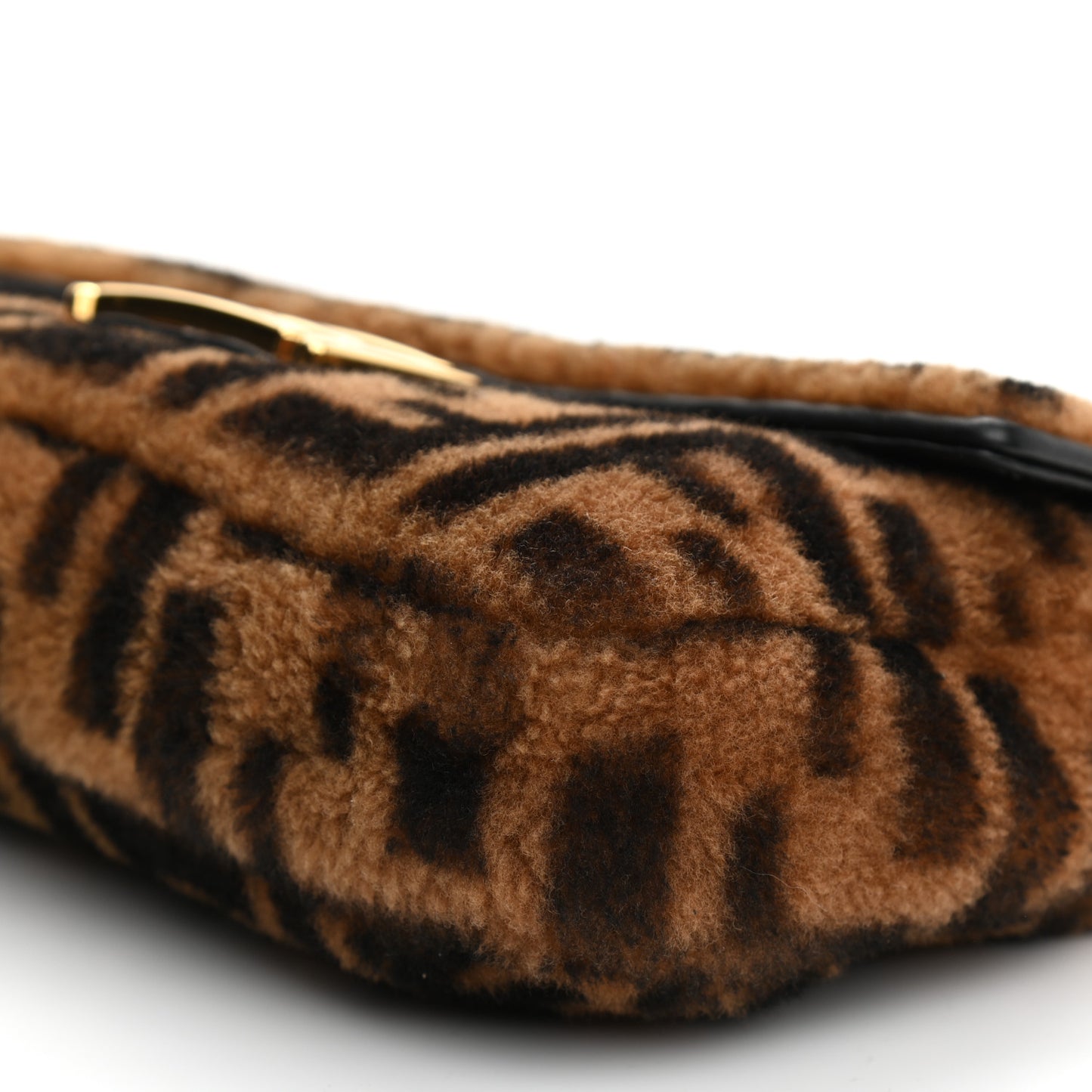 Shearling Vitello Dolce Macro FF 1974 Baguette Tobacco Black